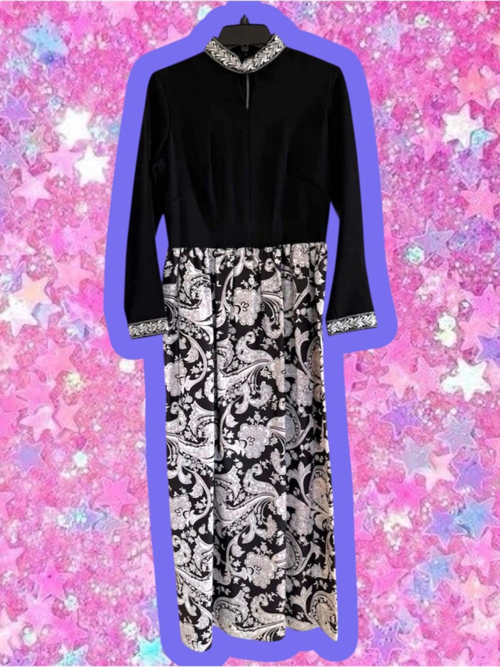 Vintage 1960s maxi dress S 70s lurex party hostess 60s 1970s mod belt groovy